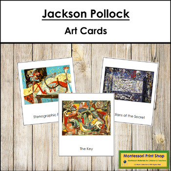 Preview of Jackson Pollock 3-Part Art Cards - Famous Artist - Montessori