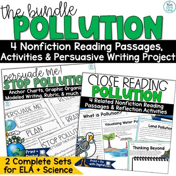 Pollution Activities Reading Writing Prompt Earth Day Human Impact