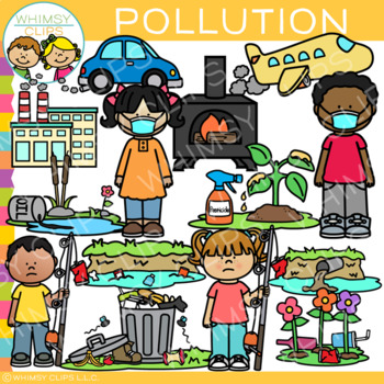 Preview of Pollution Clip Art {Whimsy Clips Earth Day Clip Art}