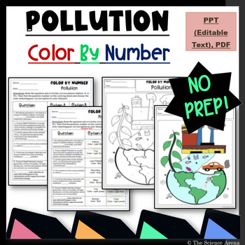 Pollution Color by Number Science Activity in PPT (EDITABLE Text ...