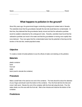 Preview of Pollution - Groundwater Lab (Earth Science)