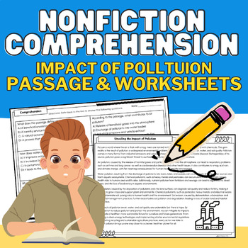 Preview of Pollution: Nonfiction Reading Comprehension & Earth Day No Prep Packet