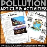 Pollution Reading Passage & Earth Day Comprehension Activi