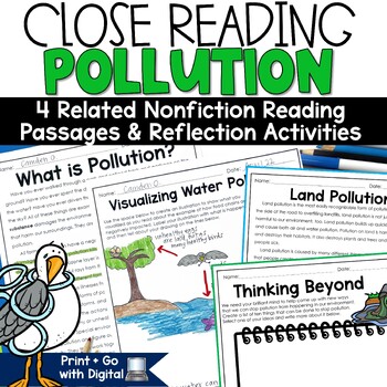 Preview of Pollution Reading Passage Water Air Land Human Impact on the Environment 