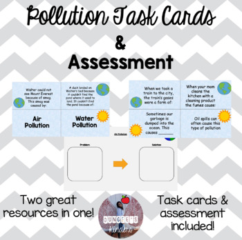 Preview of Pollution Task Cards and Worksheets