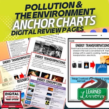 Preview of Pollution Anchor Charts, Earth Science Posters, Earth Science Anchor Charts