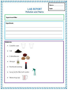 Pollution and Plants Experiment BUNDLE: Lesson PPT + Lab Report Guide ...