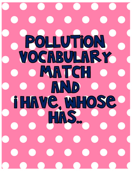 Preview of Pollution vocabulary match
