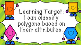 2D Shape Attributes of Polygons and Quadrilaterals PowerPoint Presentation 3.G.1