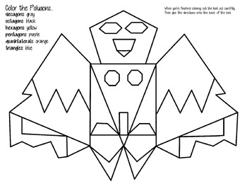 Preview of Polygon Bat Coloring Page