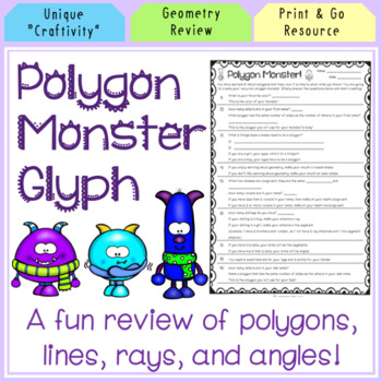 Preview of Polygon Monster! (a geometry craftivity)