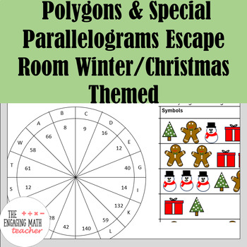 Preview of Polygon, Parallelogram and Special Parallelogram Escape Room Winter Edition