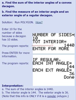 Polygon Sum Of Interior Angles Ti 84 Plus Program Geometry Sat Act Prep