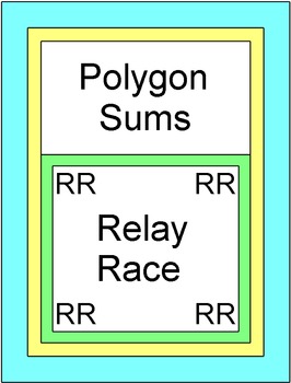 Preview of Polygon Sums - RELAY RACE GAME (Groups of 2 or 4) 8 rounds of 4 problems