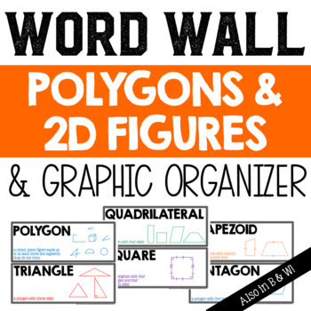 Preview of Polygon Vocabulary Word Wall and Graphic Organizer