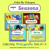 Polygonia Bundle 1:  Seasons - Color by Shape Worksheets