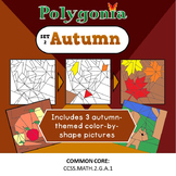 Polygonia Set 2: Autumn - Color by Shape Worksheets