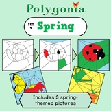 Polygonia Set 4: Spring - Color by Shape Worksheets