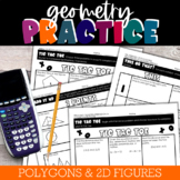 Polygons & 2D Figures Practice Geometry Choice Board Works