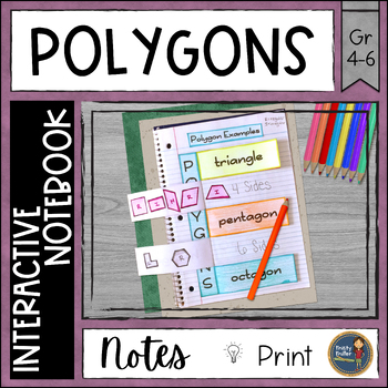 Preview of Classifying Polygons Math Interactive Notebook  - Notes, Practice Worksheet