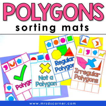 Preview of Polygons Sorting Mats [4 mats included] | 2D Shape Activity