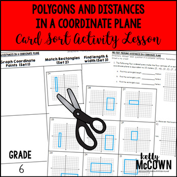 Preview of Polygons and Distances in a Coordinate Plane Card Sort Activity Lesson