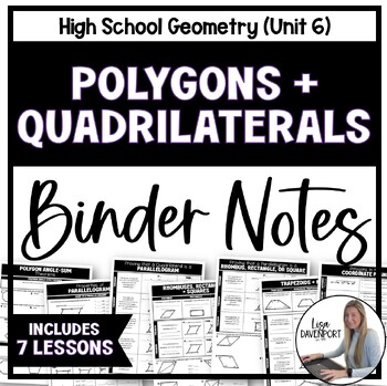 Preview of Polygons and Quadrilaterals Binder Notes Unit Bundle