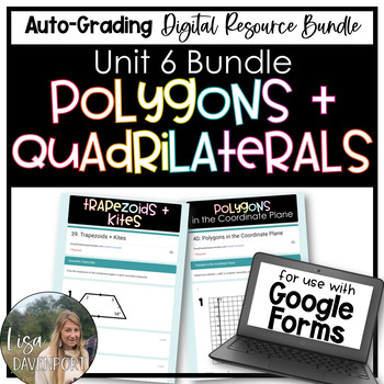 Preview of Polygons and Quadrilaterals - Geometry Google Forms Bundle