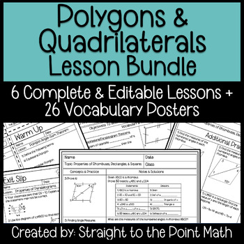 Preview of Polygons and Quadrilaterals | Geometry Guided Notes | Homework Bundle