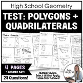 Polygons and Quadrilaterals - Geometry Test