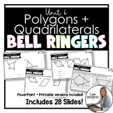 Polygons and Quadrilaterals - High School Geometry Bell Ringers