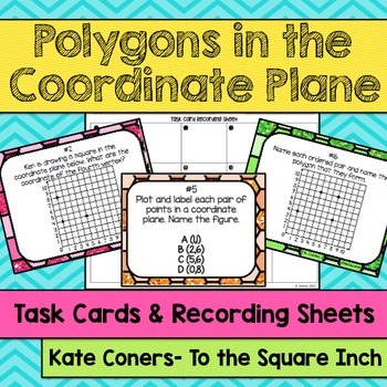 Preview of Polygons in the Coordinate Plane Task Cards | Math Center Practice Activity