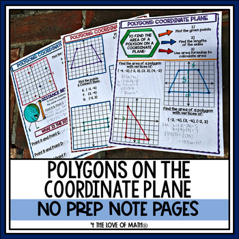 Preview of Polygons on the Coordinate Plane No Prep Note Pages