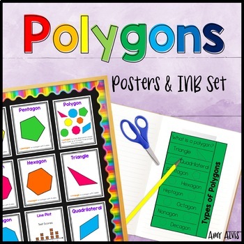 Preview of Polygons Posters and Interactive Notebook INB set Anchor Chart
