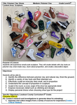 Preview of Polymer Clay Shoe Lesson Plan