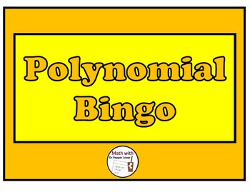 Preview of Polynomial Bingo! - Multiplying Polynomials