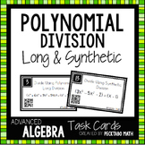 Polynomial Division - Long and Synthetic Task Cards with QR codes