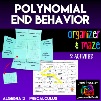 Preview of End Behavior Polynomial Functions Foldable and Maze