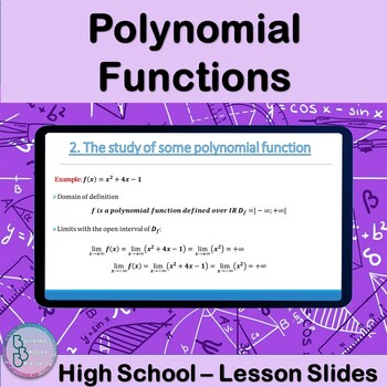 Preview of Polynomial Functions | High School Math PowerPoint Lesson Slides