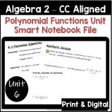 Polynomial Functions Unit - Algebra 2 (Editable Smart Note