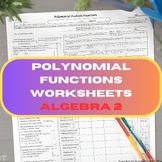 Polynomial Functions Worksheets Algebra 2