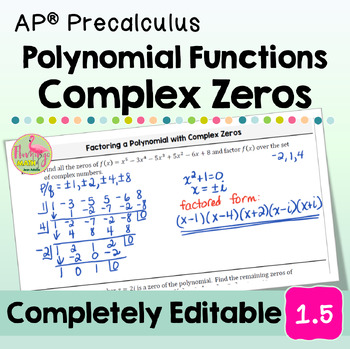 Preview of Polynomial Functions and Complex Zeros (Unit 1 AP Precalculus)
