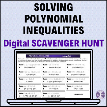 Preview of Polynomial Inequalities - Digital Scavenger Hunt with Symbol Path