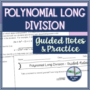 Preview of Polynomial Long Division Guided Notes and Practice