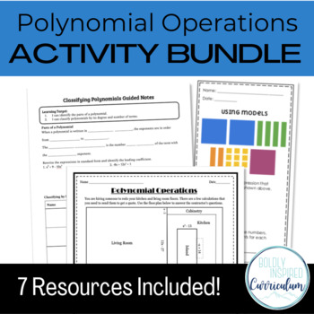 Preview of Polynomial Operations Notes and Activity Bundle