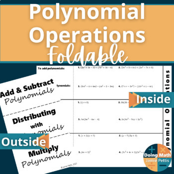 Preview of Polynomial Operations Foldable Notes Activity
