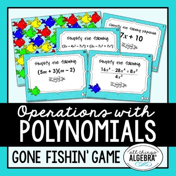 Preview of Polynomial Operations | Gone Fishin' Game