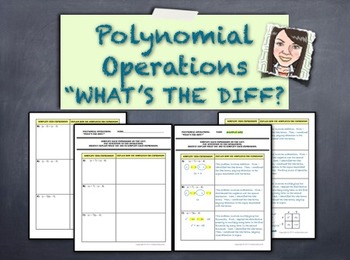 Preview of Polynomial Operations - What's the Diff?  Helps Students Separate Rules