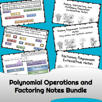 Preview of Polynomial Operations and Factoring Polynomials Notes Bundle Algebra 2