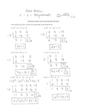 Polynomial Operations + - x / (LARGE PACKET - 16 pages - a